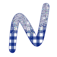 halv silver- glitter alfabet png