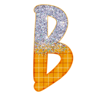 halbes silbernes glitzeralphabet png