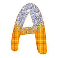 alfabeto de glitter meio prateado png