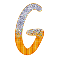 halv silver- glitter alfabet png