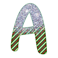 alphabet à paillettes argentées png