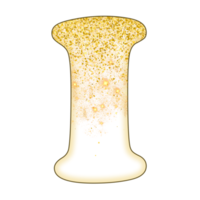 alfabeto de glitter meio dourado png