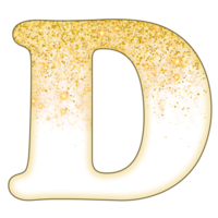 alfabeto de glitter meio dourado png