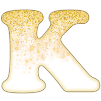 halv guld glitter alfabet png