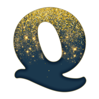 alfabeto de glitter meio dourado png