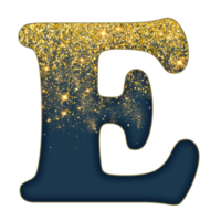 halv guld glitter alfabet png