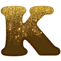 halv guld glitter alfabet png