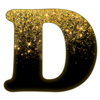 alfabeto de glitter meio dourado png