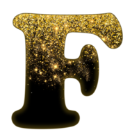 halv guld glitter alfabet png