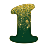 metà oro luccichio numero png