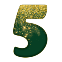 Half Gold Glitter Number png