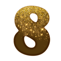 metà oro luccichio numero png