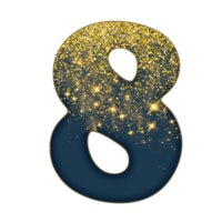 Half Gold Glitter Number png