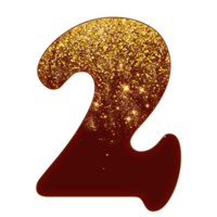 número de glitter meio dourado png