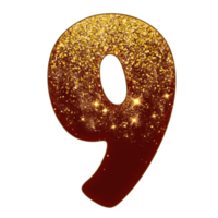 Half Gold Glitter Number png