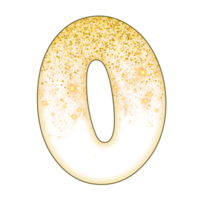 Half Gold Glitter Number png