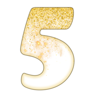 Half Gold Glitter Number png