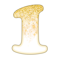 número de glitter meio dourado png