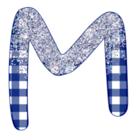 alfabeto de glitter meio prateado png