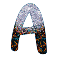 alphabet à paillettes argentées png