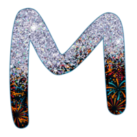 alfabeto de glitter meio prateado png