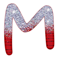 alfabeto de glitter meio prateado png