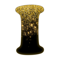 alfabeto de glitter meio dourado png