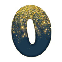 Half Gold Glitter Number png