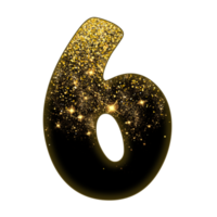 Half Gold Glitter Number png