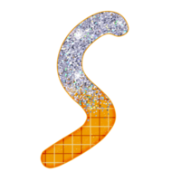 halbes silbernes glitzeralphabet png