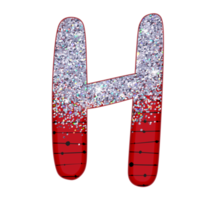 halbes silbernes glitzeralphabet png