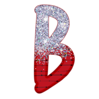 alphabet à paillettes argentées png