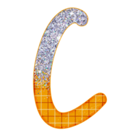 alfabeto de glitter meio prateado png