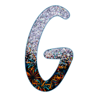 alfabeto de glitter meio prateado png