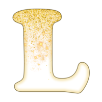 alfabeto de glitter meio dourado png