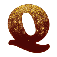 alfabeto de glitter meio dourado png