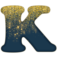 halv guld glitter alfabet png