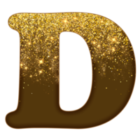 alfabeto de glitter meio dourado png