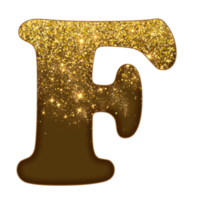 halv guld glitter alfabet png