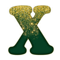 alfabeto de glitter meio dourado png