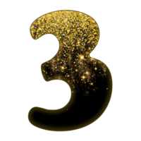 Half Gold Glitter Number png