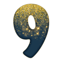 Half Gold Glitter Number png