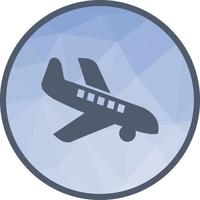 Landing Airplane Low Poly Background Icon vector