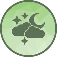 Cloudy with moon Low Poly Background Icon vector