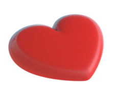 3D illustration of red heart. Generative AI. png