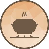 cocina en estufa icono de fondo de baja poli vector