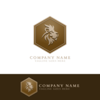logotipo animal com ícone de leão png