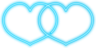 forma de amor neon azul png