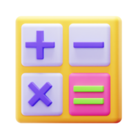 ícone de calculadora de renderização 3D png