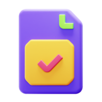 3D Render Checklist File Icon png